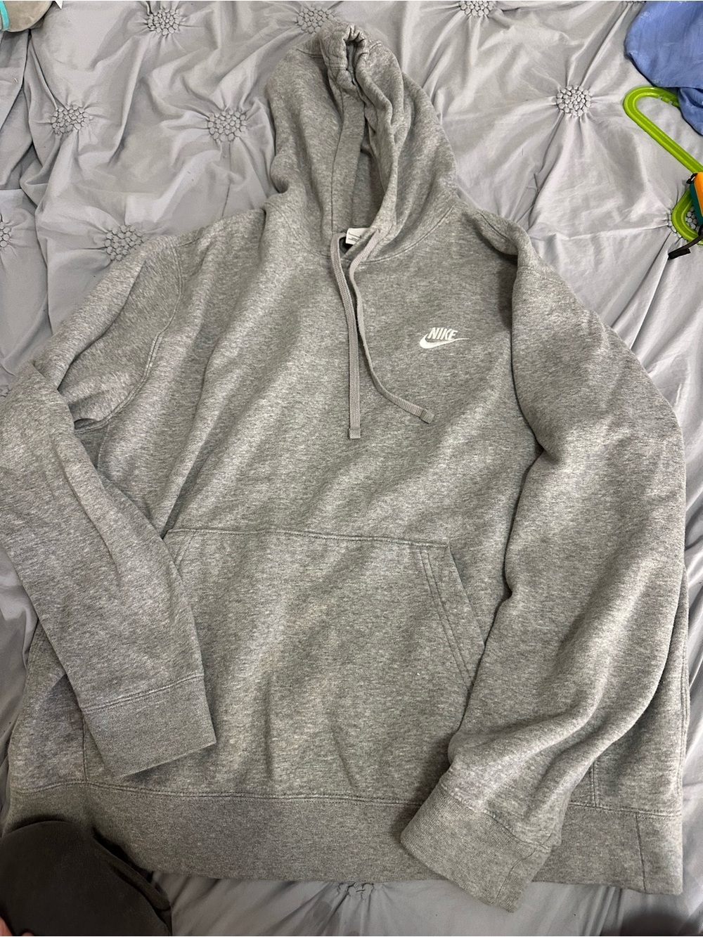 Nike Gray Pullover Hoodie with White Swoosh